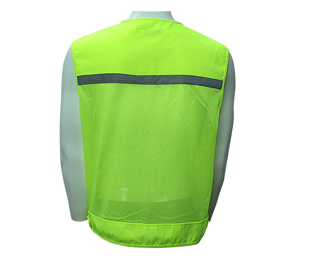 Áo Gile 4 túi hộp vải + lưới - Mầu vàng chanh