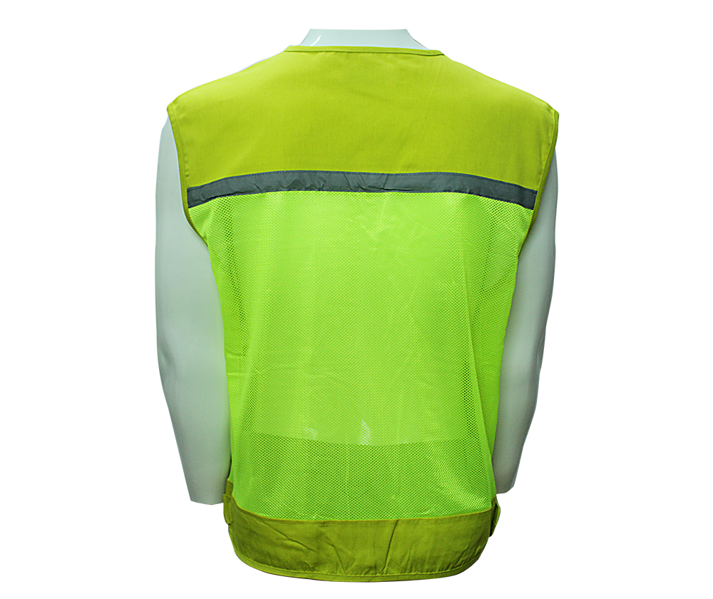 Áo Gile 4 túi hộp vải + lưới - Mầu vàng chanh đậm