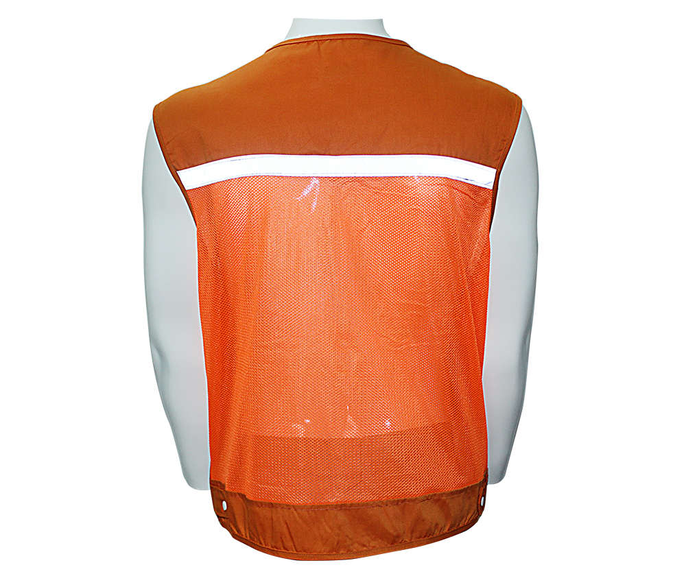 Áo Gile 4 túi hộp vải + lưới - Mầu cam