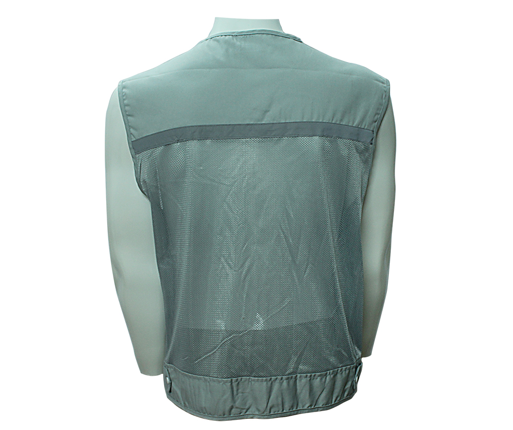 Áo Gile 4 túi hộp vải + lưới - Mầu ghi đá