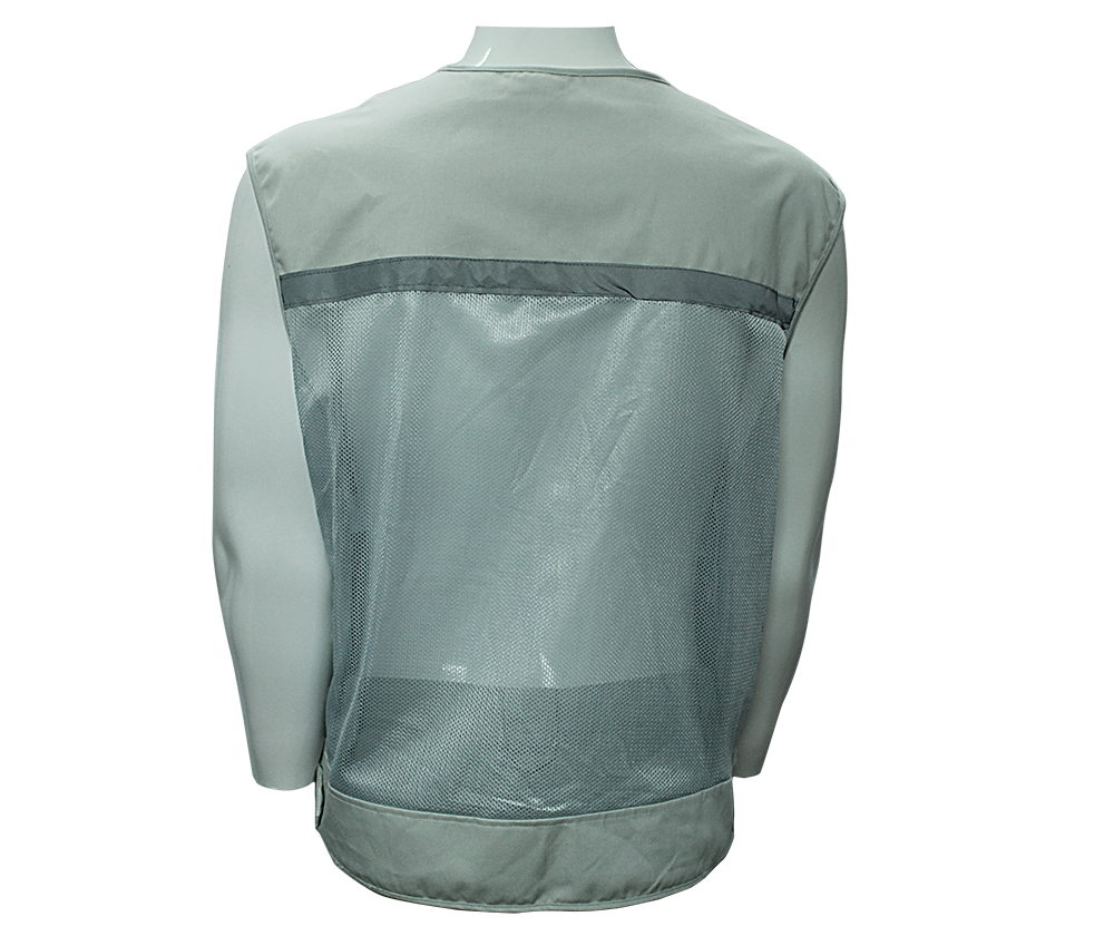 Áo Gile 4 túi hộp vải + lưới - Mầu ghi sáng