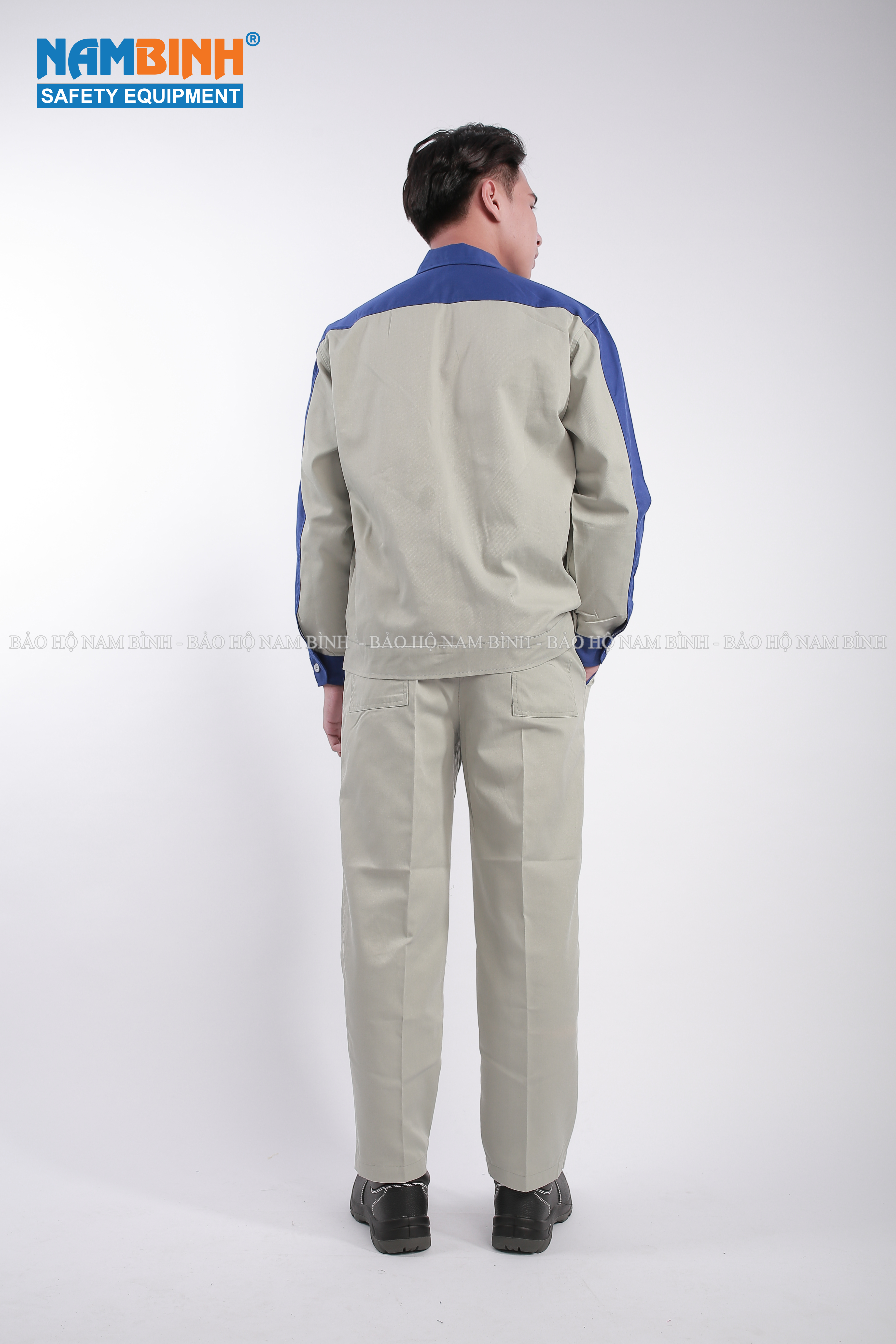 Quần áo Kaki Nam Định - Phối mầu ghi đá + xanh